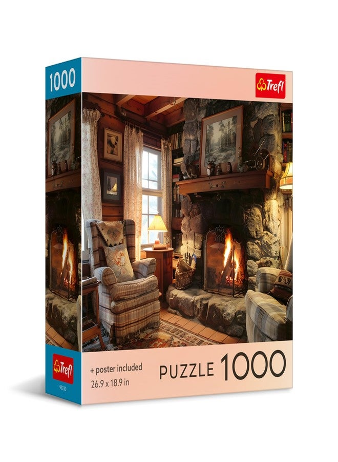 Trefl - Square Box - Cozy Cabin Dreams - 1000 Piece Jigsaw Puzzle 27"x19" Print, DIY Puzzle, Creative Fun, Classic Jigsaw for Adults and Children from 14 Years Old - Image 1